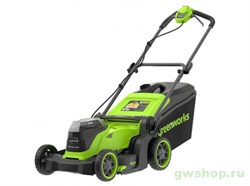 Газонокосилка аккумуляторная GREENWORKS 24V GD24X2LM411 c 2хАКБ 4Ач и ЗУ Greenworks 2520907UD - фото 687978