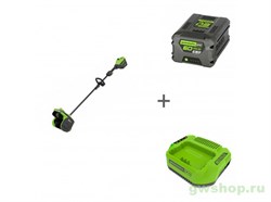 Аккумуляторная снегоуборочная лопата Greenworks GD60SS2 + Аккумулятор G60B8 60V + Зарядное устройство G60C Greenworks 2603207UR - фото 688198