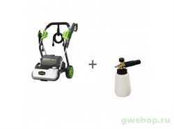 Мойка высокого давления электрическая GREENWORKS GPWG8II 160 бар + пеногенератор для моек в подарок Greenworks 5106807, 5201907 - фото 688451