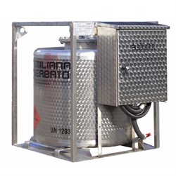 Мини АЗС Emiliana Serbatoi Traspo 330 INOX TFTXK330/EX насос EX 12В, 50л/мин, 5 м шланг антистатик, пистолет-автомат - фото 690877