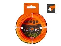 Леска для триммеров Amigo 70805 "Витой квадрат" 2 мм 15м - фото 691754