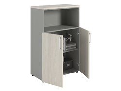 Шкаф ПРАКТИК NW 1280/2 полузакрытый белое дерево/серый К35599351218 - фото 709620