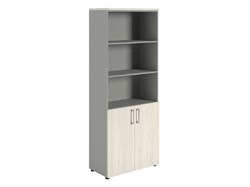 Шкаф ПРАКТИК NW 2080/2 полузакрытый белое дерево/серый К35599352018 - фото 709625