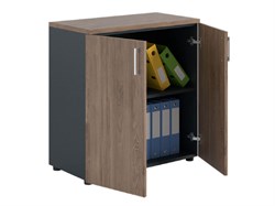 Шкаф ПРАКТИК NW 0880 закрытый темный орех/антрацит К35599370817 - фото 709633