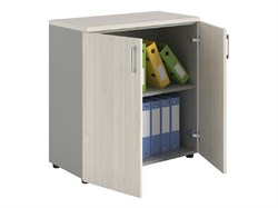 Шкаф ПРАКТИК NW 0880 закрытый белое дерево/серый К35599370818 - фото 709635