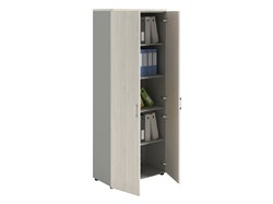 Шкаф ПРАКТИК NW 2080 закрытый белое дерево/серый К35599372018 - фото 709646