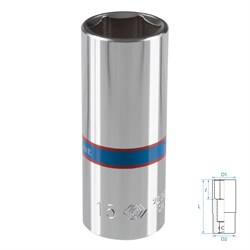 Головка торцевая глубокая шестигранная 1/4", 15 мм KING TONY 223515M TONY - фото 714752