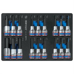 Набор торцевых насадок 1/2", Torx, Hex, L = 80 мм, ложемент, 18 предметов KING TONY 9-4138PRV TONY - фото 714828