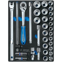 Набор торцевых головок 1/2" с принадлежностями, двенадцатигранные, ложемент, 33 предмета KING TONY 9-4233MRV04 TONY - фото 714832