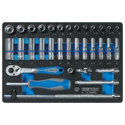 Набор торцевых головок с принадлежностями 1/4", ложемент, 34 предмета KING TONY 9-2534MRV TONY - фото 714836