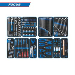 Набор инструментов "FOCUS" для тележки, 11 ложементов, 188 предметов KING TONY 934-188MRVD TONY - фото 714837