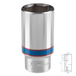 Головка торцевая глубокая шестигранная 3/8", 24 мм KING TONY 323524M TONY - фото 714998