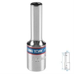 Головка торцевая глубокая шестигранная 3/8", 7 мм KING TONY 323507M TONY - фото 715051