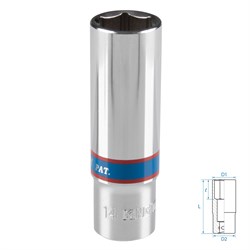 Головка торцевая глубокая шестигранная 3/8", 14 мм KING TONY 323514M TONY - фото 715062