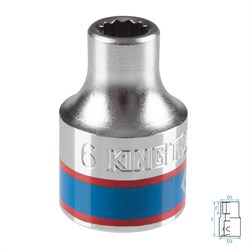 Головка торцевая стандартная двенадцатигранная 3/8", 6 мм KING TONY 333006M TONY - фото 715082