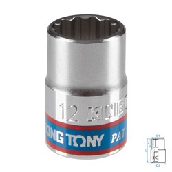 Головка торцевая стандартная двенадцатигранная 3/8", 12 мм KING TONY 333012M TONY - фото 715094