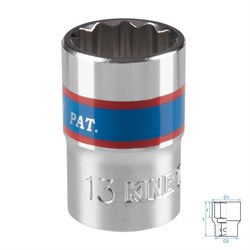 Головка торцевая стандартная двенадцатигранная 3/8", 13 мм KING TONY 333013M TONY - фото 715097