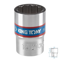 Головка торцевая стандартная двенадцатигранная 3/8", 14 мм KING TONY 333014M TONY - фото 715099