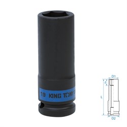 Головка торцевая ударная глубокая шестигранная 1/2", 19 мм KING TONY 443519M TONY - фото 715127