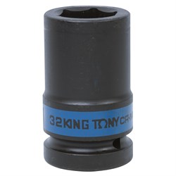 Головка торцевая ударная глубокая шестигранная 1", 32 мм KING TONY 843532M TONY - фото 715147