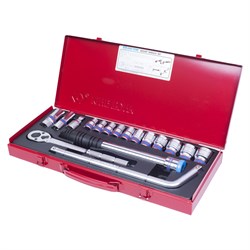 Набор торцевых головок с принадлежностями 1/2", двенадцатигранные, 10-27 мм, 17 предметов KING TONY 4018MR TONY - фото 715177