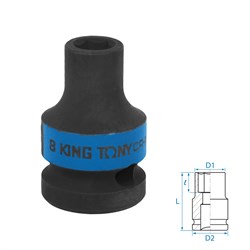Головка торцевая ударная шестигранная 1/2", 08 мм KING TONY 453508M TONY - фото 715277