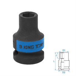 Головка торцевая ударная шестигранная 1/2", 09 мм KING TONY 453509M TONY - фото 715278