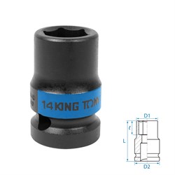 Головка торцевая ударная шестигранная 1/2", 14 мм KING TONY 453514M TONY - фото 715293
