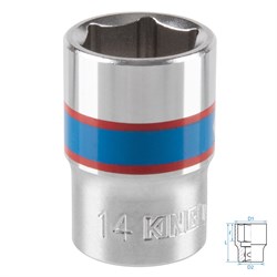 Головка торцевая стандартная шестигранная 3/8", 14 мм KING TONY 333514M TONY - фото 715441