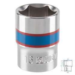 Головка торцевая стандартная шестигранная 3/8", 16 мм KING TONY 333516M TONY - фото 715445