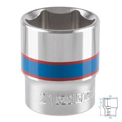 Головка торцевая стандартная шестигранная 3/8", 21 мм KING TONY 333521M TONY - фото 715458