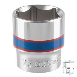 Головка торцевая стандартная шестигранная 3/8", 23 мм KING TONY 333523M TONY - фото 715463