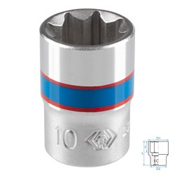 Головка торцевая восьмигранная 1/4", 10 мм KING TONY 231010M TONY - фото 715499