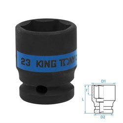Головка торцевая ударная шестигранная 1/2", 23 мм KING TONY 453523M TONY - фото 715506