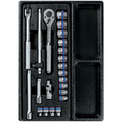 Набор торцевых головок 3/8" с принадлежностями, ложемент, 23 предмета KING TONY 9-3523MR TONY - фото 715515