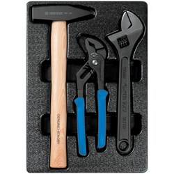 Набор переставные клещи, разводной ключ и молоток, ложемент, 3 предмета KING TONY 9-90103PP02 TONY - фото 715553