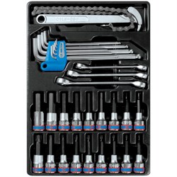 Набор торцевых насадок, шестигранники Г-образные и разрезные ключи, ложемент, 31 предмет KING TONY 9-90131MR TONY - фото 715554