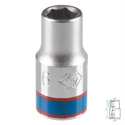 Головка торцевая стандартная шестигранная 1/4", 6 мм KING TONY 233506M TONY - фото 715659