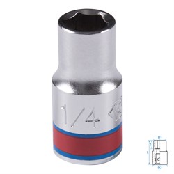 Головка торцевая стандартная шестигранная 1/4", 1/4", дюймовая KING TONY 233508S TONY - фото 715668