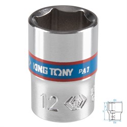 Головка торцевая стандартная шестигранная 1/4", 12 мм KING TONY 233512M TONY - фото 715675