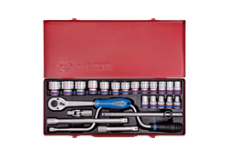 Набор торцевых головок с принадлежностями 1/2", шестигранные, 10-32 мм, 24 предмета KING TONY 4325MR TONY - фото 715711