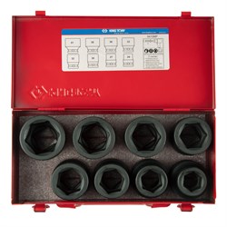 Набор ударных торцевых головок 1", шестигранные, 24-41 мм, 8 предметов KING TONY 8410MP TONY - фото 715713