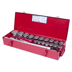 Набор торцевых головок с принадлежностями 3/4", шестигранные, 21-50 мм, 23 предмета KING TONY 6323MR TONY - фото 715723