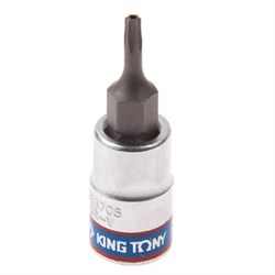 Насадка (бита) торцевая 1/4", Torx, T8, L = 37 мм, с отверстием KING TONY 203708 Tony - фото 715960