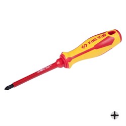 Отвертка крестовая King Tony диэлектрическая PH2 100 мм 14710204 - фото 716315