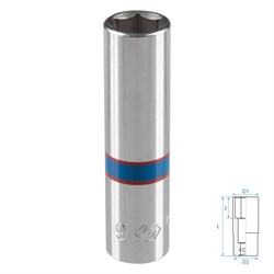 Головка торцевая глубокая шестигранная 1/4", 9 мм KING TONY 223509M Tony - фото 716395