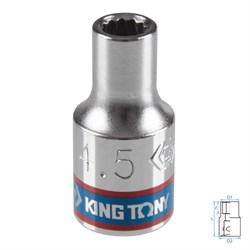Головка торцевая стандартная двенадцатигранная 1/4", 4,5 мм KING TONY 233045M Tony - фото 716397