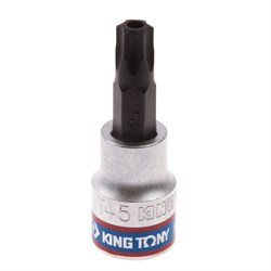 Насадка (бита) торцевая 3/8", Torx, T45, L = 50 мм, с отверстием KING TONY 302745 Tony - фото 716595