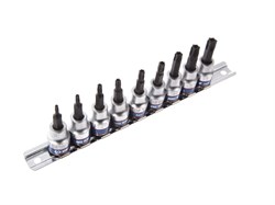 Набор торцевых насадок 3/8", Torx, Т10-Т50 мм, L = 50 мм, с отверстием, 9 предметов KING TONY 3119PR8 Tony - фото 716613