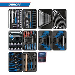 Набор инструментов "UNION" для тележки, 10 ложементов, 173 предмета KING TONY 932-000MRD-MT TONY - фото 716837